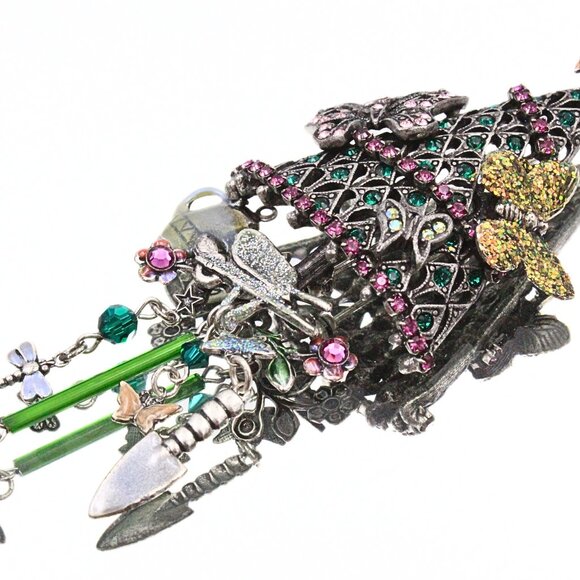 Splendid Kirks Folly Gray Butterflies Enchanting Dangle Christmas Tree Brooch - Picture 7 of 9